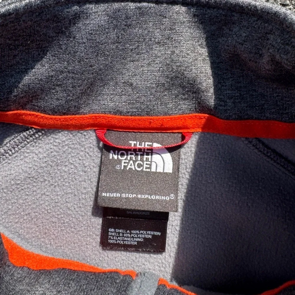 The North Face Mens Gray Heather Quarter Zip Fleece Pullover Jacket Medium
